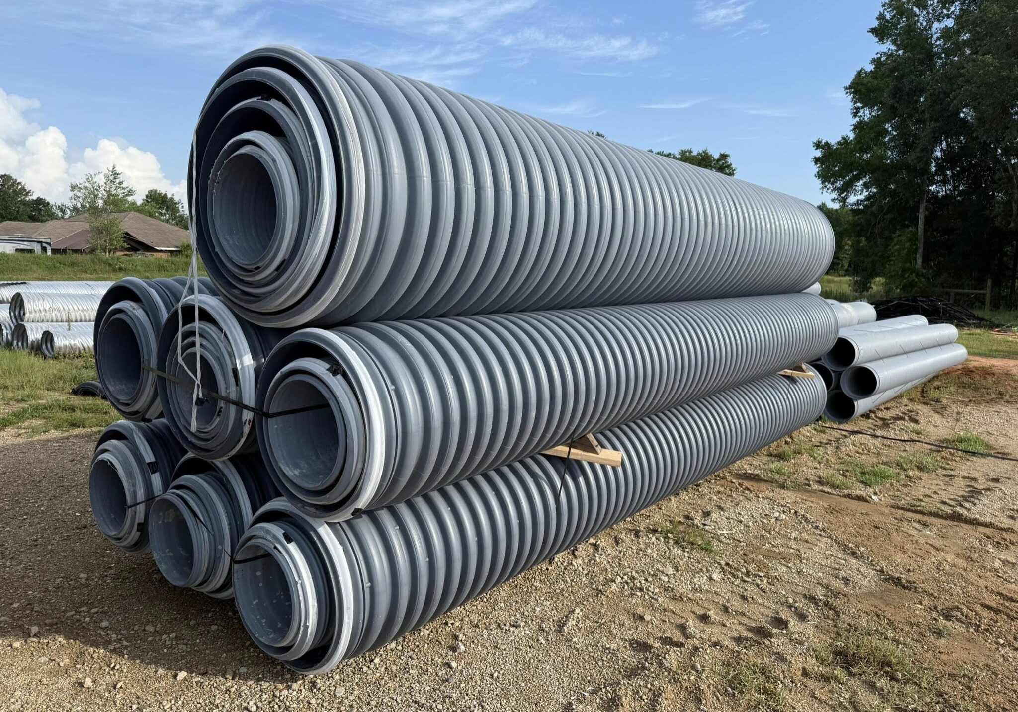 Stack of HDPP Polypropylene Pipe