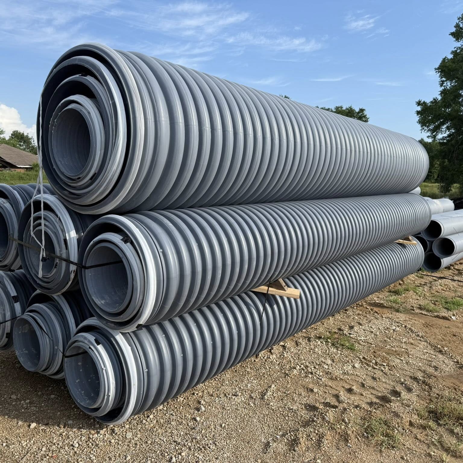 Stack of HDPP Polypropylene Pipe